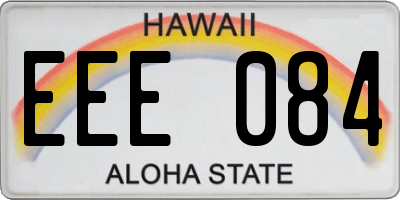 HI license plate EEE084