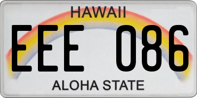 HI license plate EEE086