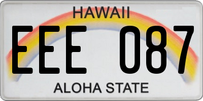 HI license plate EEE087