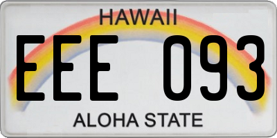 HI license plate EEE093
