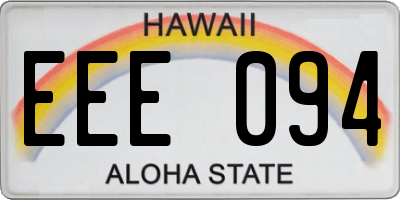 HI license plate EEE094