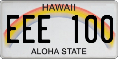 HI license plate EEE100