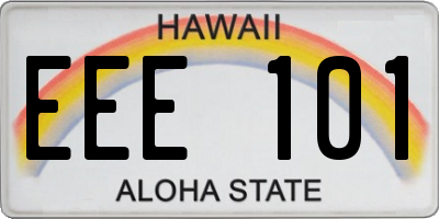 HI license plate EEE101