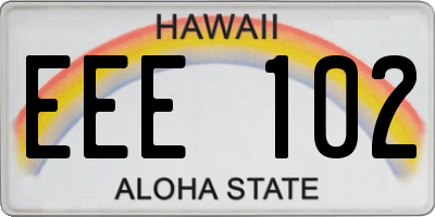 HI license plate EEE102