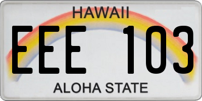 HI license plate EEE103