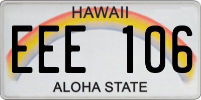 HI license plate EEE106