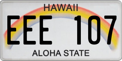 HI license plate EEE107