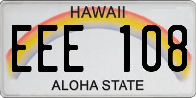 HI license plate EEE108