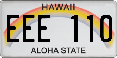 HI license plate EEE110
