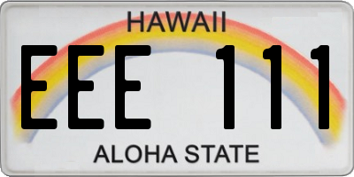 HI license plate EEE111