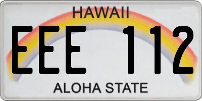 HI license plate EEE112