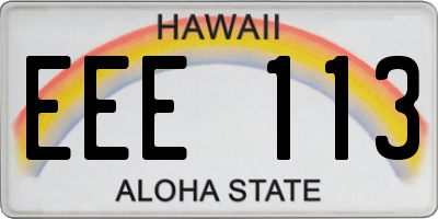 HI license plate EEE113