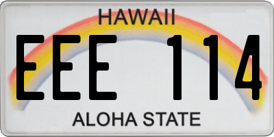 HI license plate EEE114