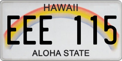 HI license plate EEE115