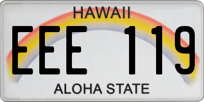 HI license plate EEE119
