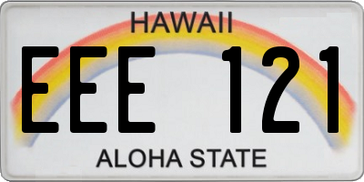 HI license plate EEE121