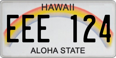 HI license plate EEE124
