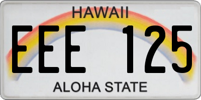 HI license plate EEE125