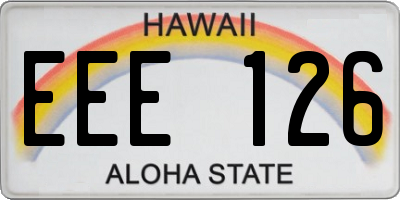 HI license plate EEE126