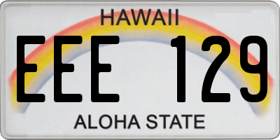 HI license plate EEE129