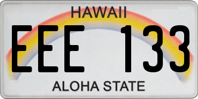 HI license plate EEE133