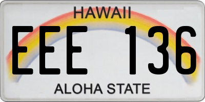 HI license plate EEE136