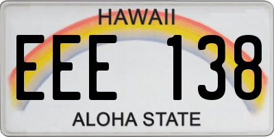 HI license plate EEE138