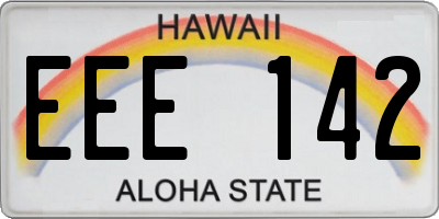 HI license plate EEE142