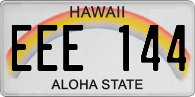 HI license plate EEE144