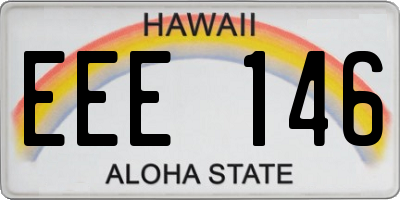 HI license plate EEE146