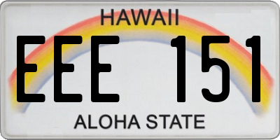 HI license plate EEE151