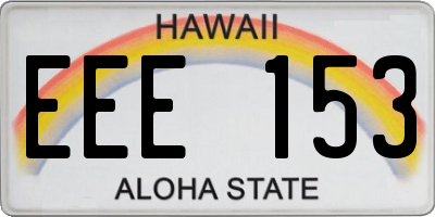 HI license plate EEE153
