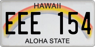 HI license plate EEE154