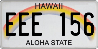 HI license plate EEE156
