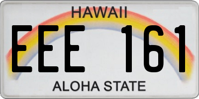 HI license plate EEE161