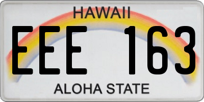HI license plate EEE163