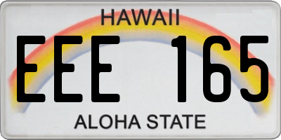HI license plate EEE165