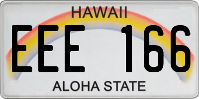 HI license plate EEE166