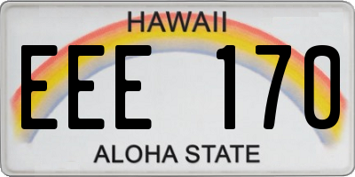 HI license plate EEE170