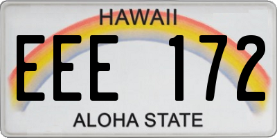 HI license plate EEE172