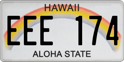 HI license plate EEE174