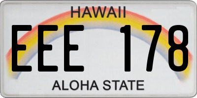 HI license plate EEE178