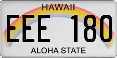 HI license plate EEE180