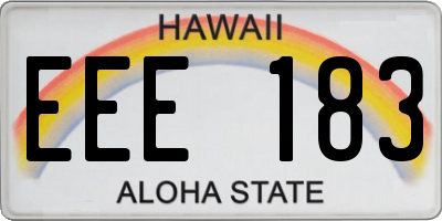 HI license plate EEE183