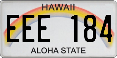 HI license plate EEE184