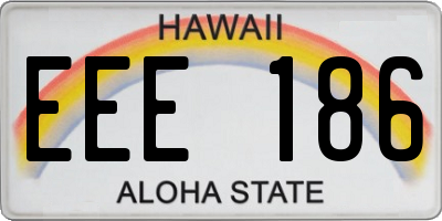 HI license plate EEE186