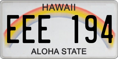 HI license plate EEE194