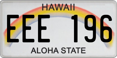 HI license plate EEE196