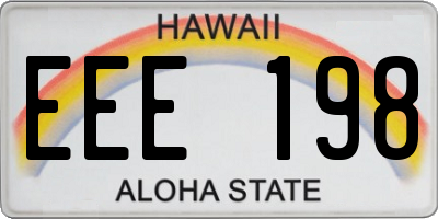 HI license plate EEE198