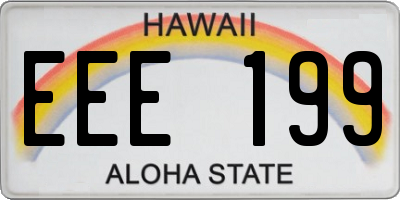 HI license plate EEE199